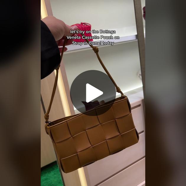 Bottega Veneta Cassette Pouch on Strap in Camel | TikTok Bottega Veneta Cassette Pouch on Strap in Camel | TikTok
